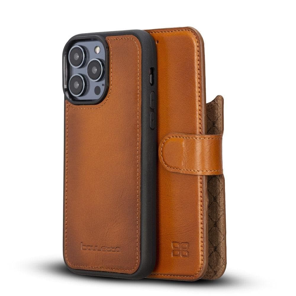 Apple iPhone 14 Series Detachable Leather Wallet Case Darker Color - MW-0