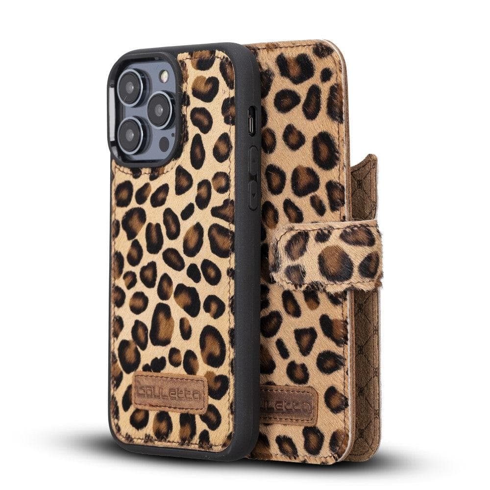 Apple iPhone 14 Series Detachable Leather Wallet Case Darker Color - MW-6