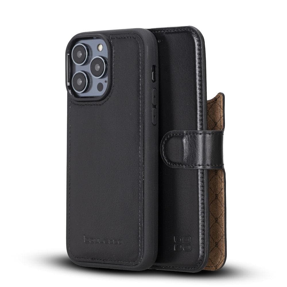 Apple iPhone 14 Series Detachable Leather Wallet Case Darker Color - MW-8