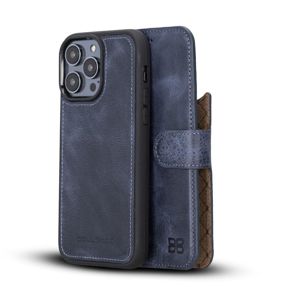 Apple iPhone 14 Series Detachable Leather Wallet Case Darker Color - MW-10