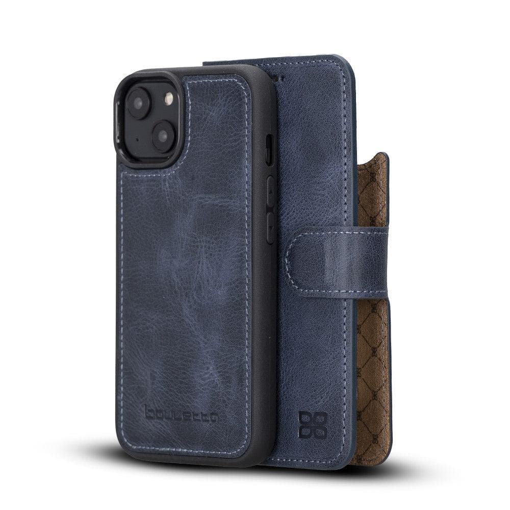 Apple iPhone 14 Series Detachable Leather Wallet Case Darker Color - MW-15